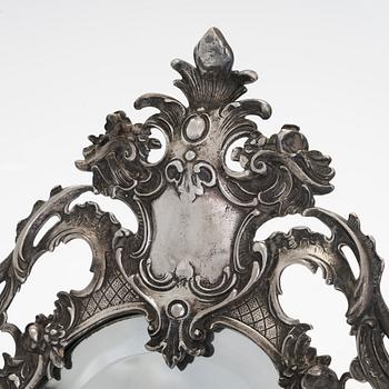 A Neo Rococo table mirror, Cyrillic mark IF, Fyodor Ilin, Saint Petersburg around 1860.