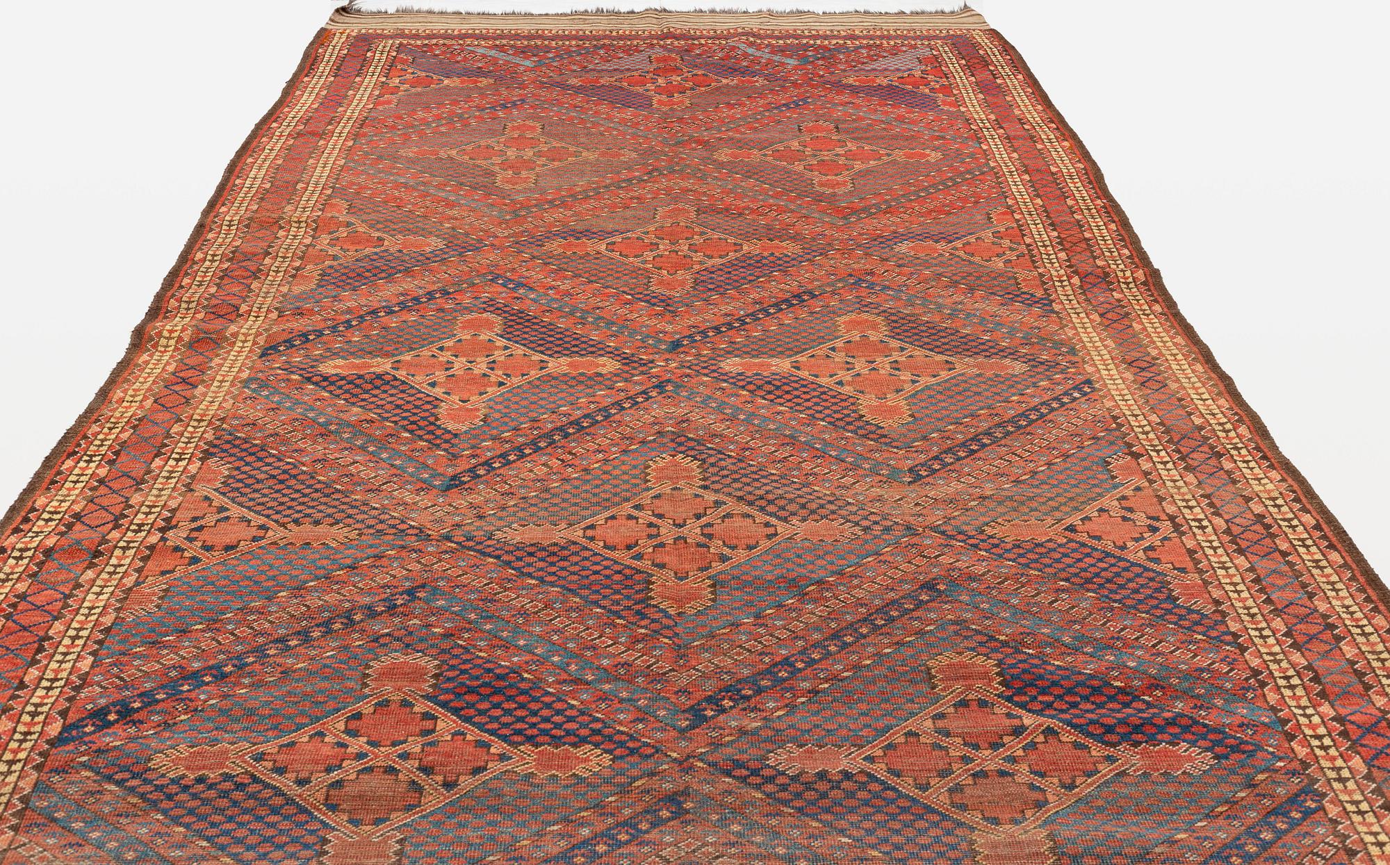 An antique Beshir carpet, ca 495 x 206 cm, around the year 1875.