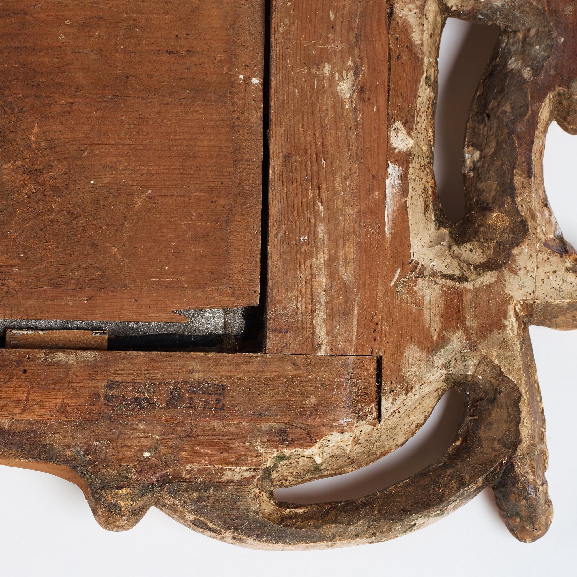 SPEGELLAMPETT, för två ljus, av Johan Åkerblad 1769 (mästare i Stockholm 1758-1799), rokoko.