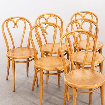 A SET OF SIX BENTWOOD CHAIRS.