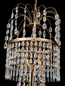 A late Gustavian circa 1800 five-light chandelier.