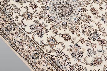 A part silk Nain rug, so called 6LAA, ca 155 x 105 cm.