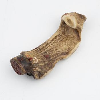 Hornslöjd, 2 st, Nils Nilsson Skum samt Elis Gustaf Bergström (Kniv-Elis).
