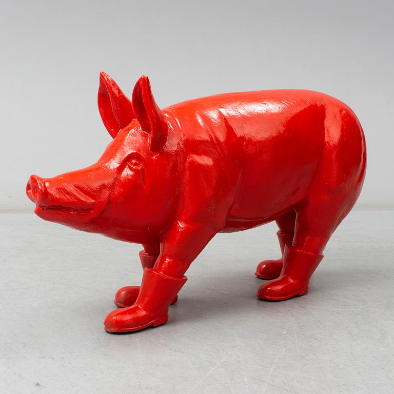 WILLIAM SWEETLOVE, 'Cloned red father pig with boots', signed and numbered 18/50.