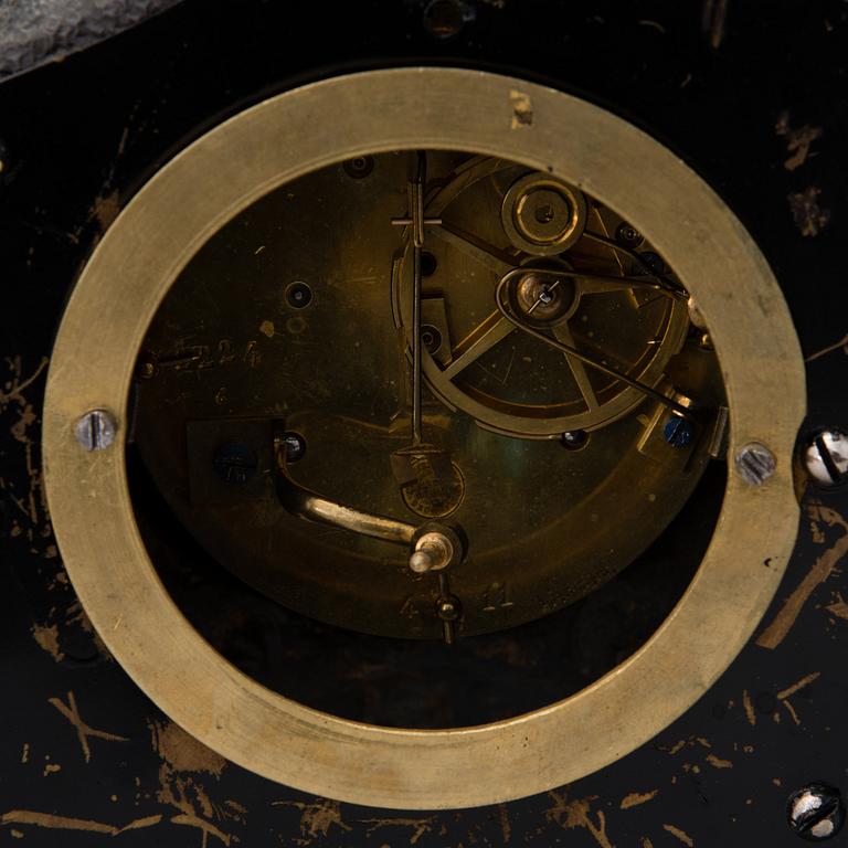 A French mid-19th century Japy Frères, mantelclock.