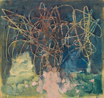 CO Hultén, mixed media on paper, signed and executed in the 1940s.