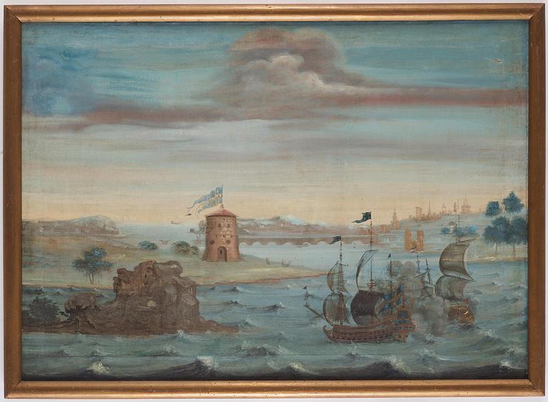 Swedish Artist, 18Th Century, Battle scene from Vyborg.