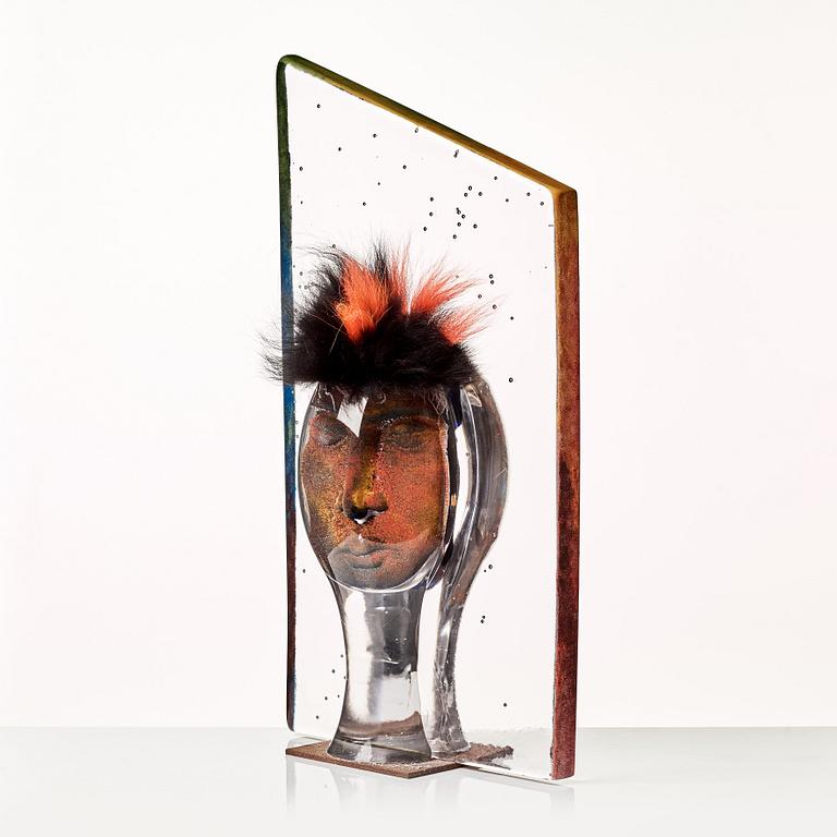 Kjell Engman, skulptur "There are two sides", Kosta Boda, unik.