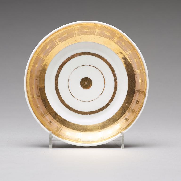 A Russian Topographic cup with stand, Gardner, 19th Century.