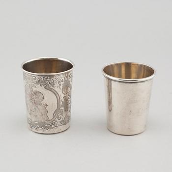 Two 19th century swedish silver cups.
