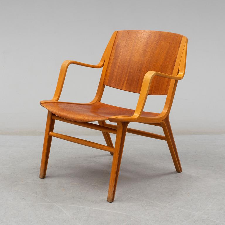 PETER HVIDT & ORLA MØLGAARD NIELSEN, a teak and beech 'Ax-chair', designed 1947, Fritz Hansen.