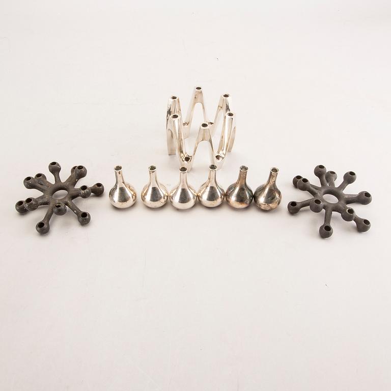 Jens Quistgaard, candle holder, 9 pcs, second half of the 20th century.