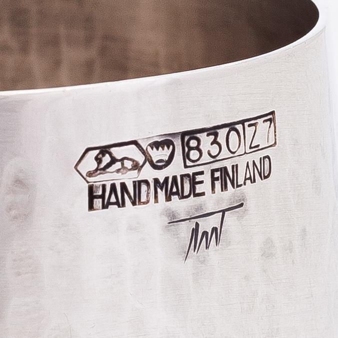 Tapio Wirkkala, bägare, 6 st, silver, TW 469, Kultakeskus, Tavastehus 1977.