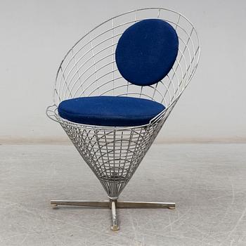 VERNER PANTON, a 'Wire Cone' chair, Denmark.