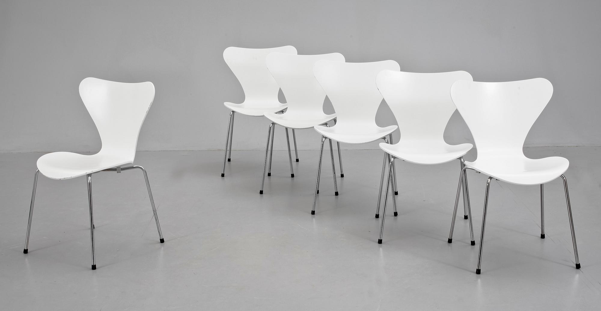 STOLAR, 6st. "Sjuan", Arne Jacobsen, Fritz Hansen.
