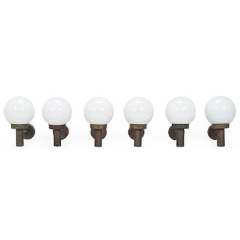 Lisa Johansson-Pape, A set of six of 1970s outdoor wall lights '140-015' for Stockmann Orno.
