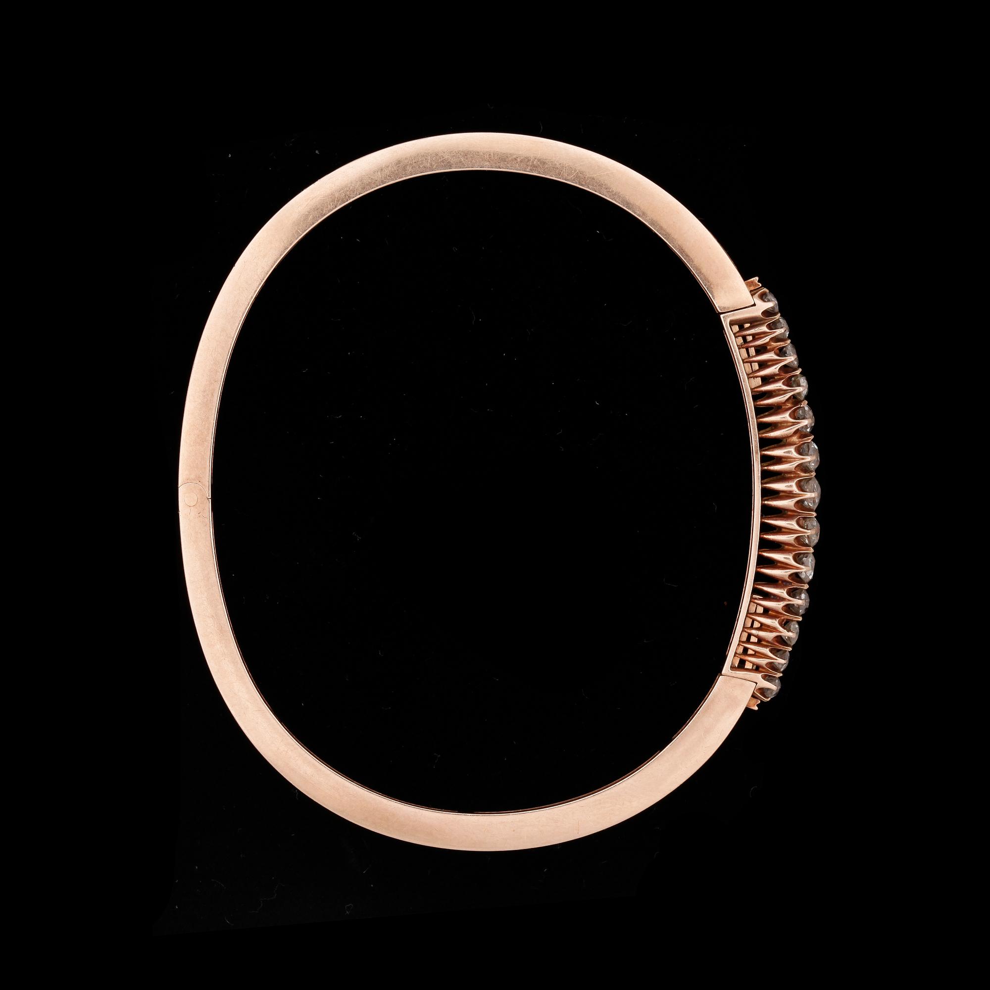 BANGLE, antique cut diamonds, tot. app. 1 cts.