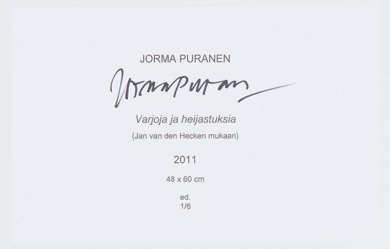 Jorma Puranen,  "Varjoja ja Heijastuksia (Jan van Den Hecken mukaan)".