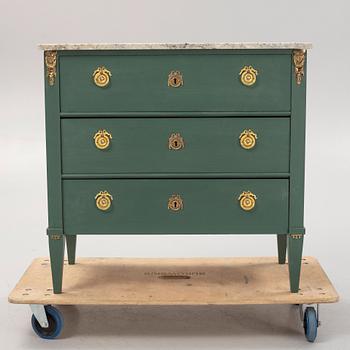 A Gustavian style chest of drawers, mid-20th century.