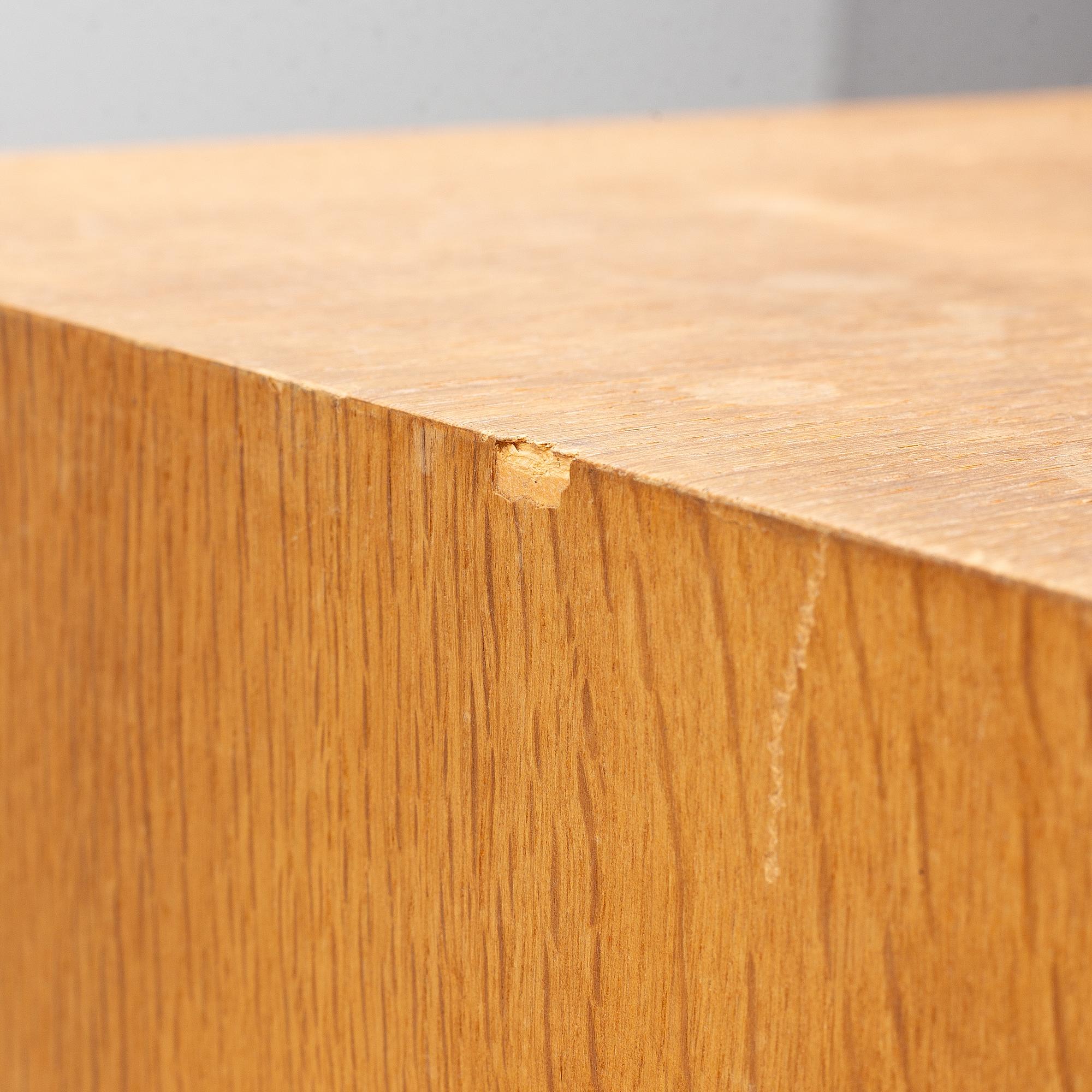 Hans J. Wegner, 2 cabinets and a shelf with a writing flap, Ry furniture, dated 1957.