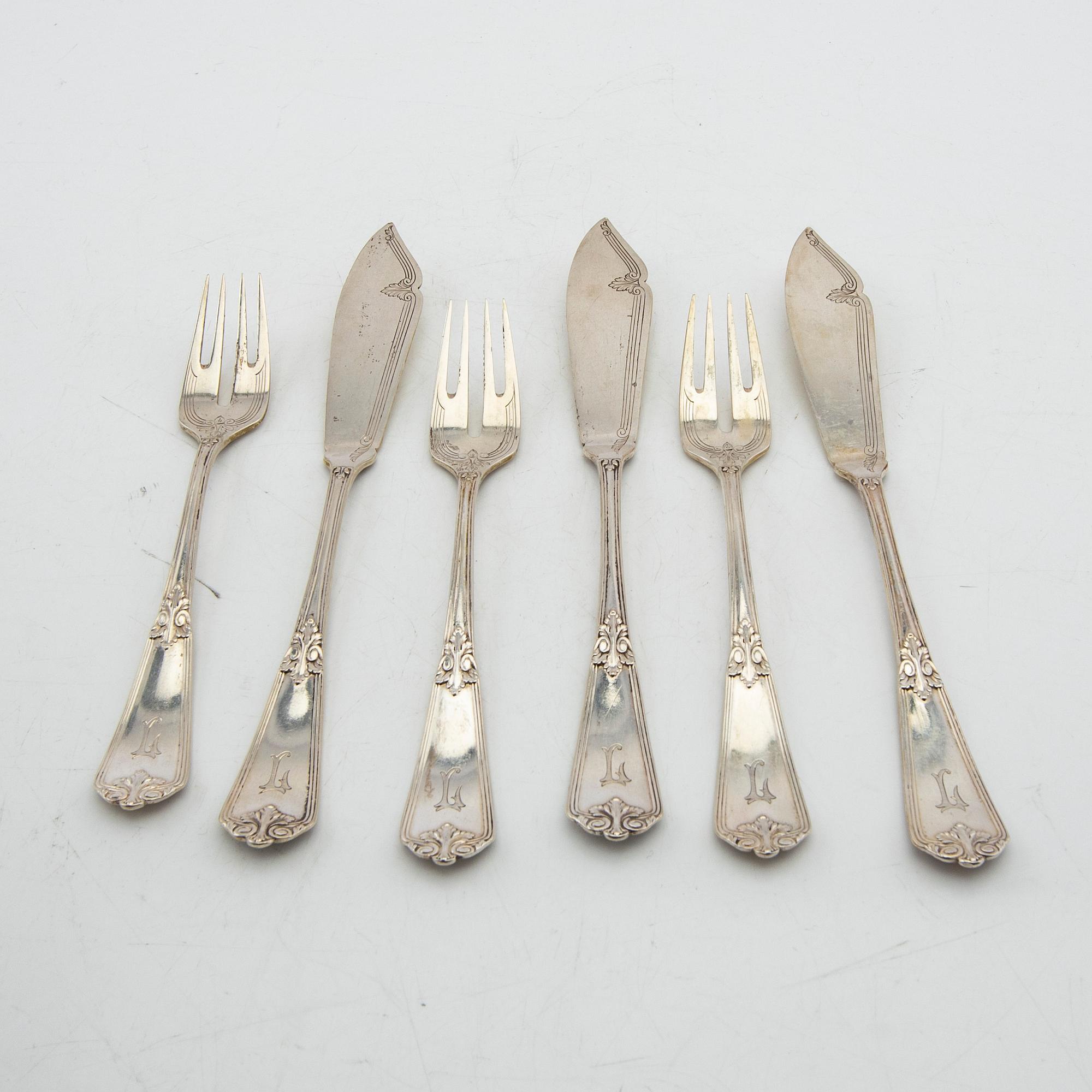 Fiskbestick 24 dlr  silver Tyskland.