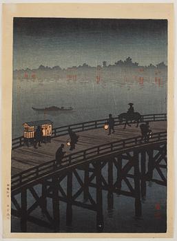 EIJIRO KOBAYASHI (1870-1946), samt KOHO SHODA (1875-1946), färgträsnitt, 2 st, Japan, 1900-tal.