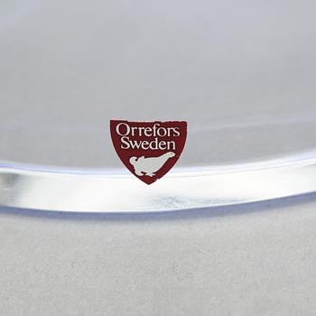VAS, två delar, glas, Lars Hellsten, Orrefors, daterad på kvitto 1995.