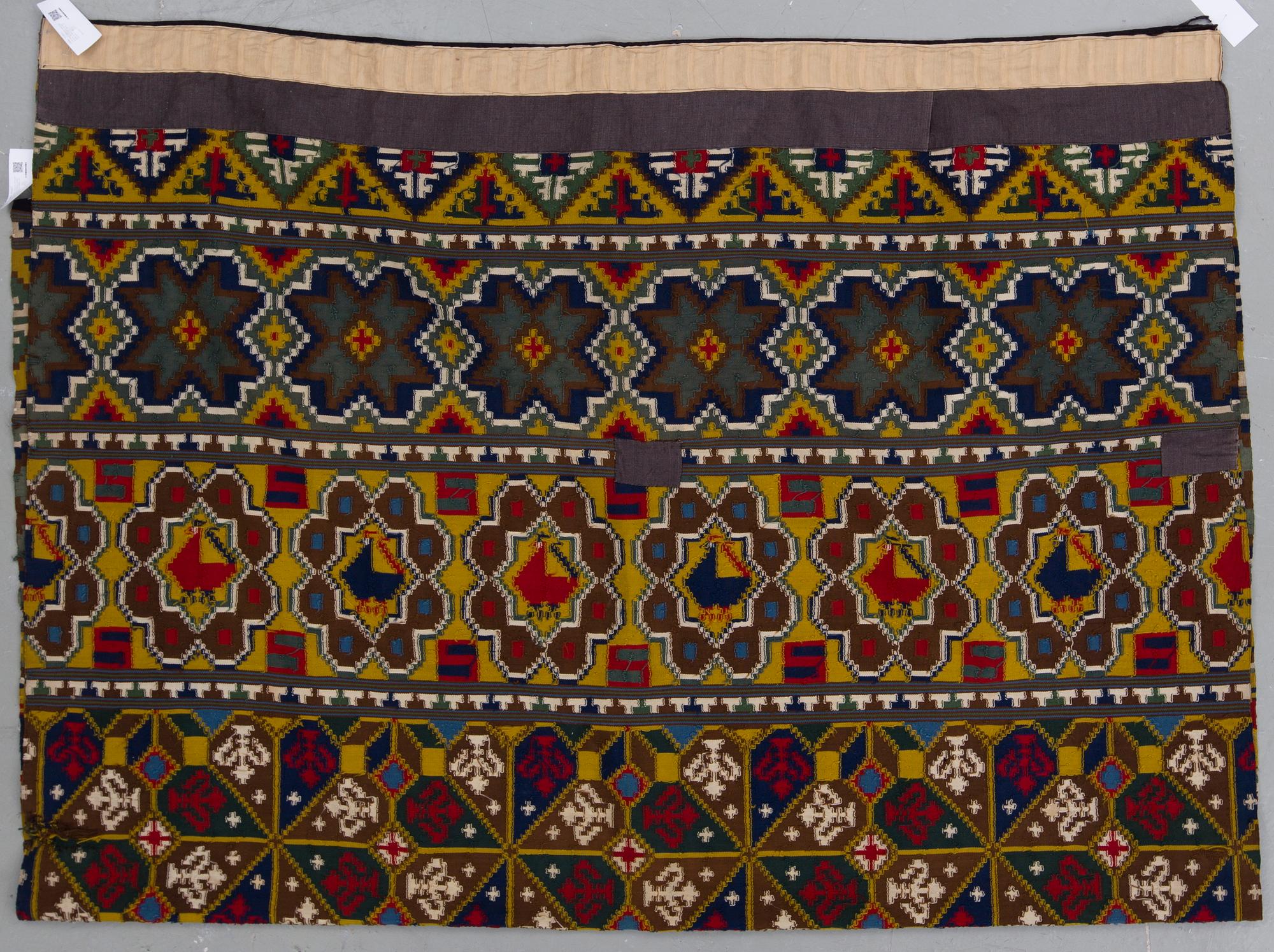 VÄVNAD, rölakan, allmoge, Skåne. 1800-talets andra hälft/omking år 1900. Ca 231x173 cm.