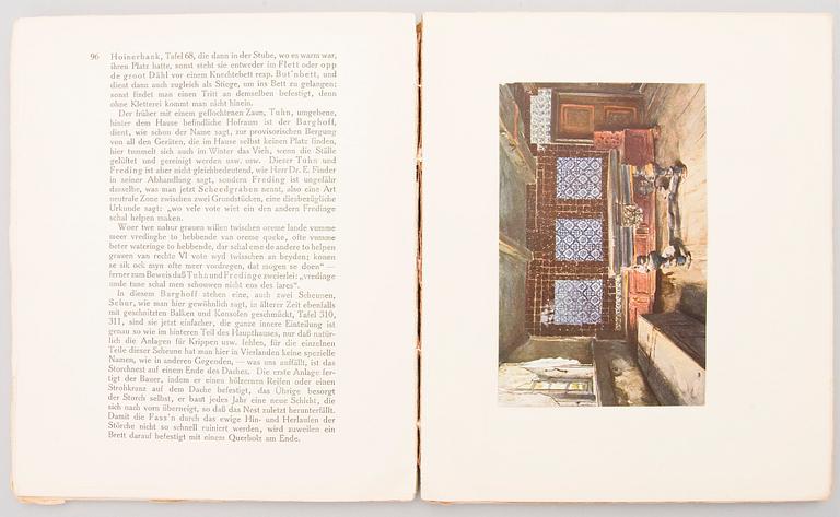 Four books of which two with Loja och Eliel Saarinen's Ex-Libris by Erik O.W. Ehrström, two given as gifts to Saarinen.