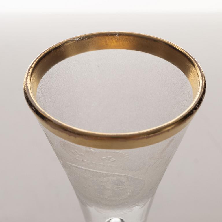 A presumably German engraved and gilt rococo glass, mid 18th century.