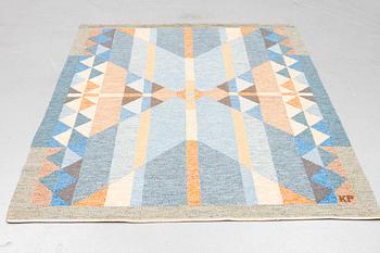 Kerstin Person, a carpet, "Butterfly", flat weave, ca 241,5 x 170,5 cm, signed KP.