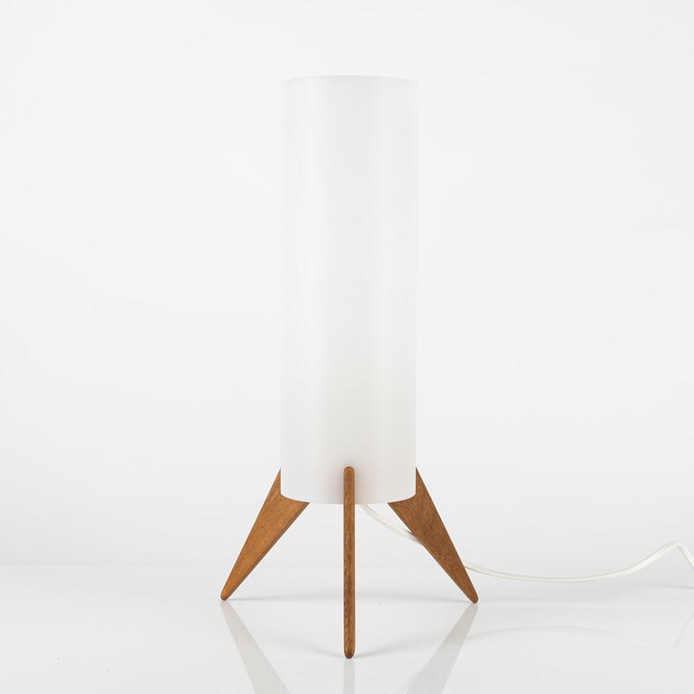 Uno & Östen Kristiansson, an oak and acrylic 'Raketen' table light, Luxus, Vittsjö.
