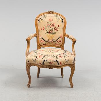 A mid 18th century rococo armchair.