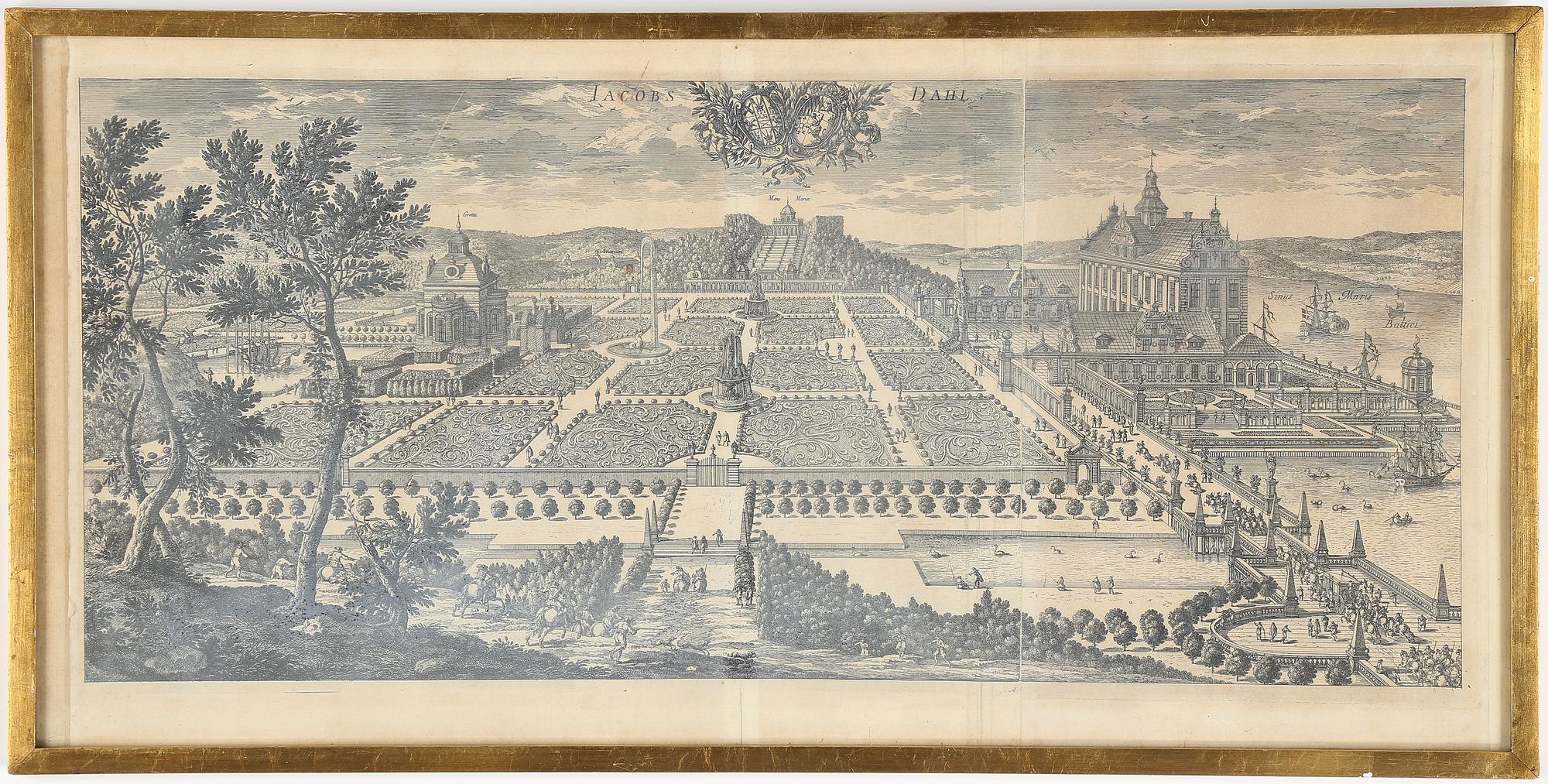 KOPPARSTICK, 2 st, ur "Suecia Antiqua et Hodierna", 17/1800-tal.