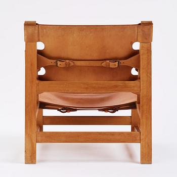 Børge Mogensen, an oak and natural brown leather easy chair model "2225", Fredericia Stolefabrik, Denmark, 1960s.