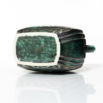 Wilhelm Kåge, a lidded ceramic 'Argenta' vase, Gustavsberg, 1930.