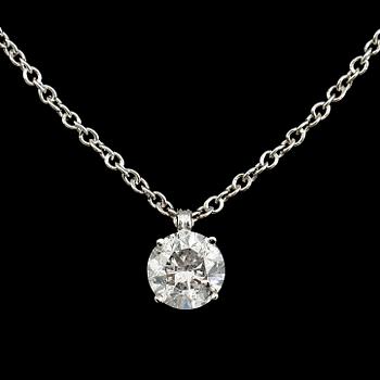 HÄNGE MED KEDJA, 18 k vitguld, briljantslipad diamant ca 1.73 ct.