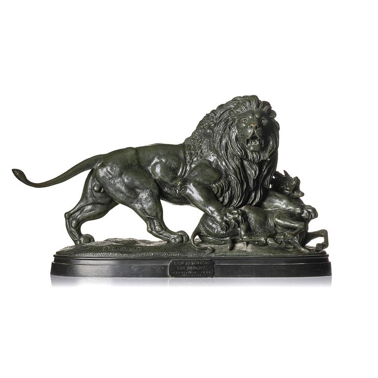 Paul-Édouard Delabrièrre, "Lion of Senegal on antelope".