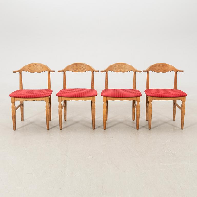 Henning Kjærnulf chairs/armchairs 4 pcs EG møbler Denmark 1960s/70s.