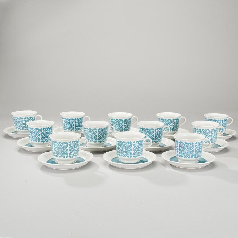 KAFFEKOPPAR, 12 st, fajans, Arabia, Finland 1960-tal.