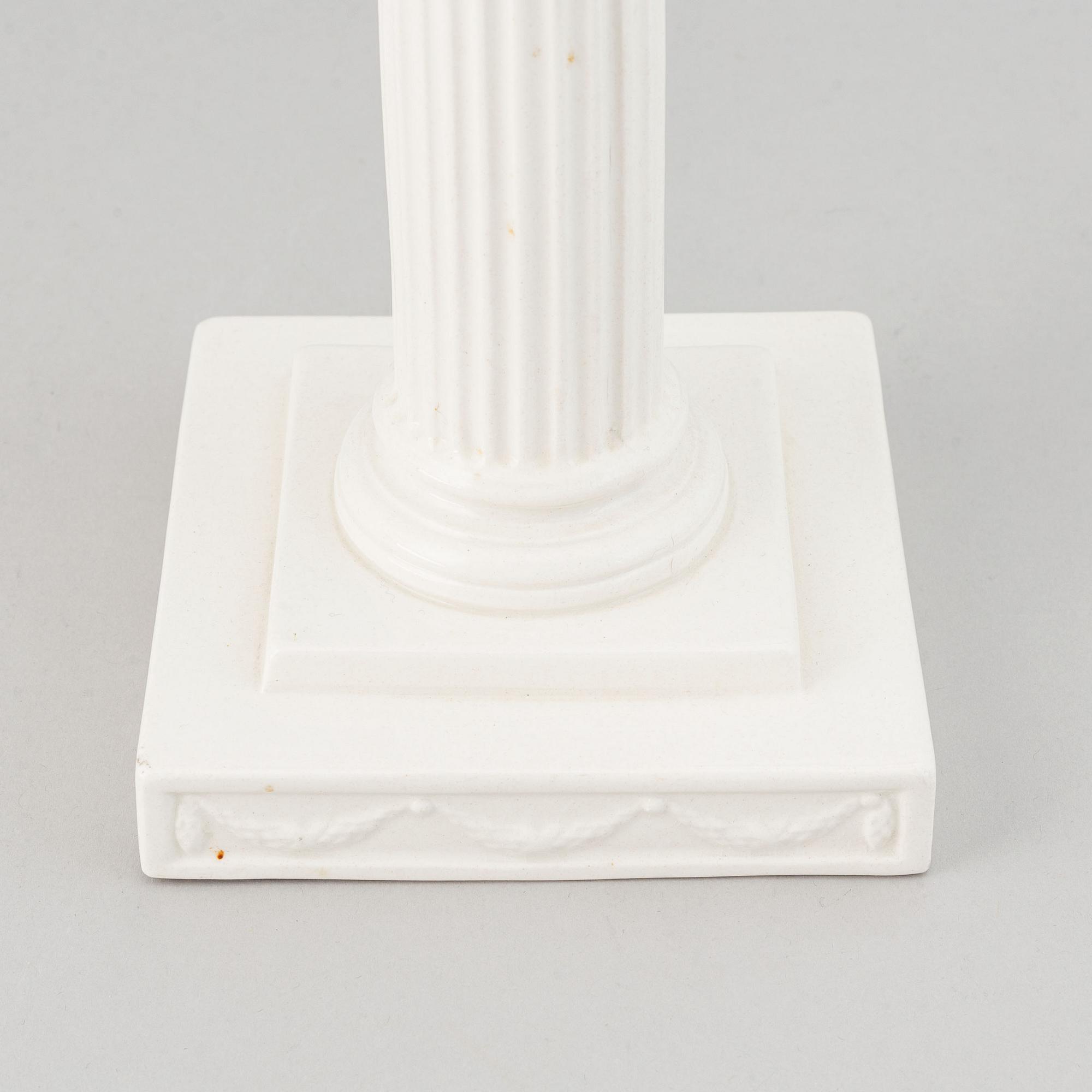 Gustavsberg, ljusstakar ett par, flintgods, 1900-talets början.