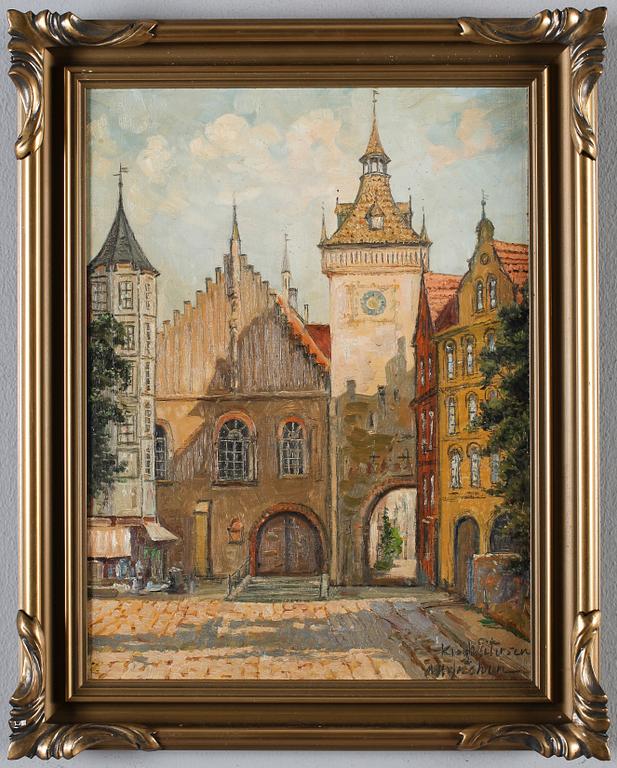 KROGH PETERSEN, 2 st, olja på pannå, signerade.