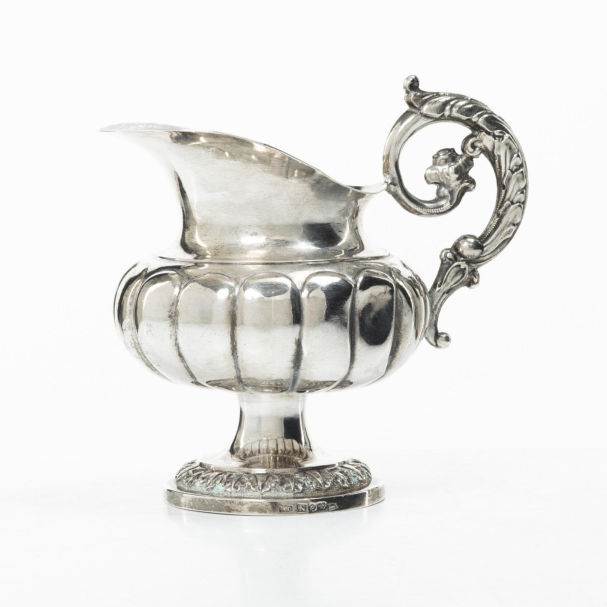 A Swedish silver Empire cream jug, mark of Claes Christian Carlén, Borås 1847.