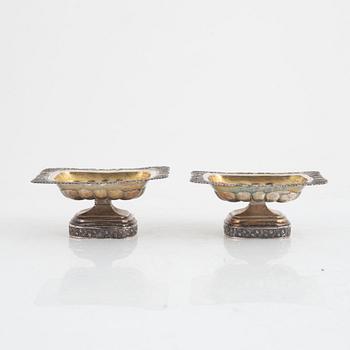 A Pair of 18th Century Silver Salt Cellars.