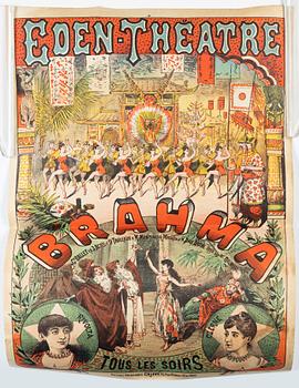 A lithographic poster, 'Brahma', Affiches Américaines, Ch. Levy, Paris, France, late 19th Century.