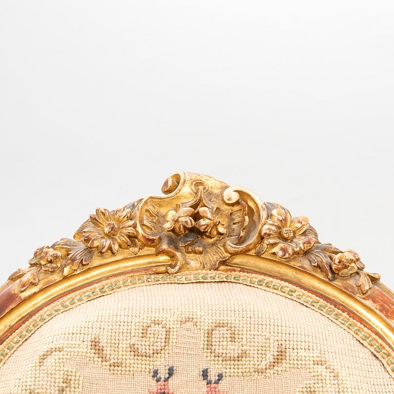 Chairs, a pair in the Louis XV style, late 19th century.