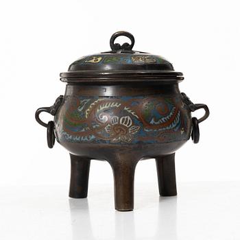 Rökelsekar, cloisonné. Japan, Meiji (1868-1912).