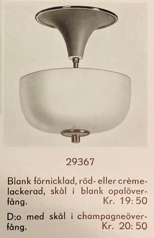 Erik Tidstrand, taklampa, modell "29367", Nordiska Kompaniet 1930-40-tal.