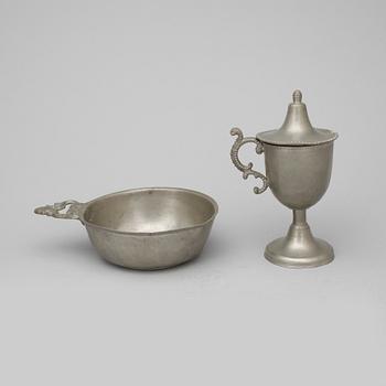 PARTI TENN, 6 delar, bla Gustaf Frederic Wigholm, Eskilstuna, 1819.
