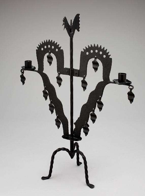 KANDELABER, smide, sk tuppstake, 1900-tal.